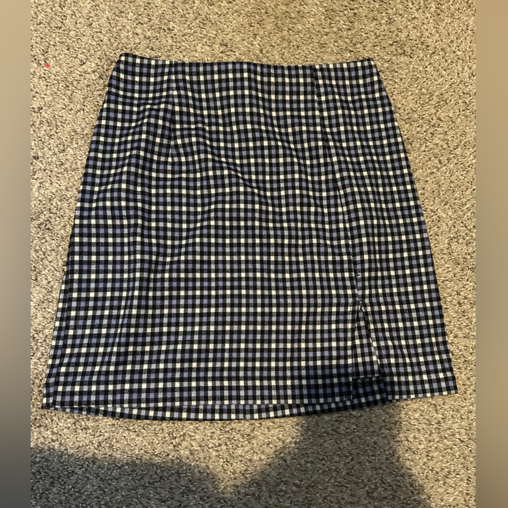 Wild Fable Navy and White Checkered Pencil Skirt